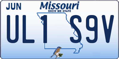 MO license plate UL1S9V