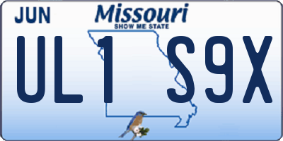 MO license plate UL1S9X