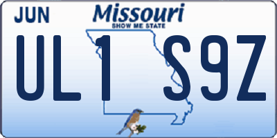 MO license plate UL1S9Z