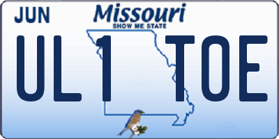 MO license plate UL1T0E