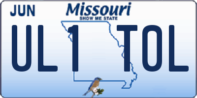 MO license plate UL1T0L