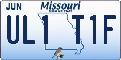 MO license plate UL1T1F