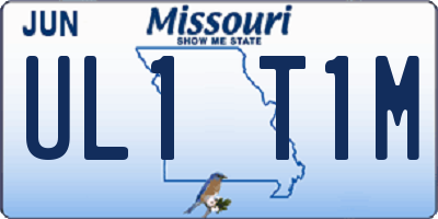 MO license plate UL1T1M