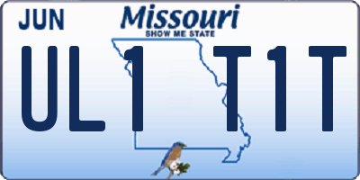 MO license plate UL1T1T
