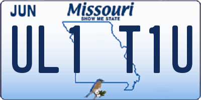 MO license plate UL1T1U