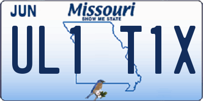 MO license plate UL1T1X