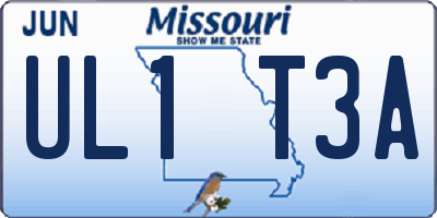 MO license plate UL1T3A