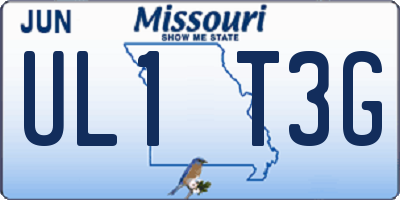 MO license plate UL1T3G