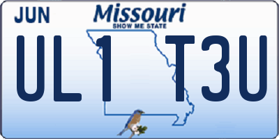 MO license plate UL1T3U