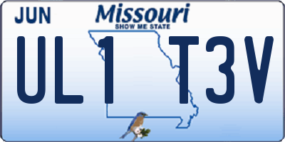 MO license plate UL1T3V