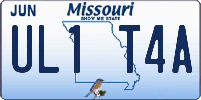 MO license plate UL1T4A