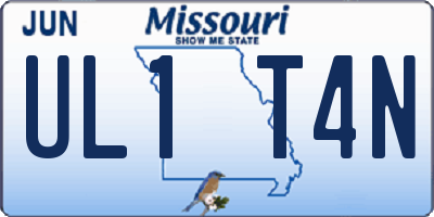 MO license plate UL1T4N