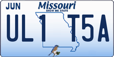 MO license plate UL1T5A
