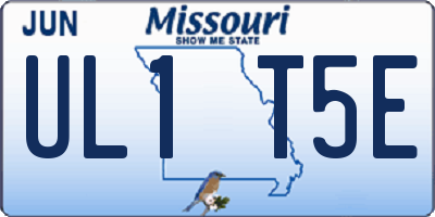 MO license plate UL1T5E