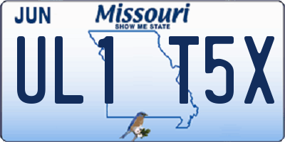 MO license plate UL1T5X