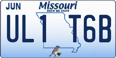 MO license plate UL1T6B