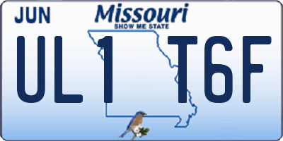MO license plate UL1T6F