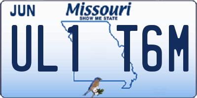 MO license plate UL1T6M