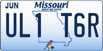 MO license plate UL1T6R