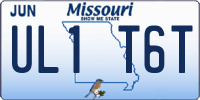 MO license plate UL1T6T