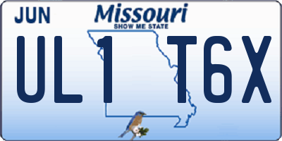 MO license plate UL1T6X