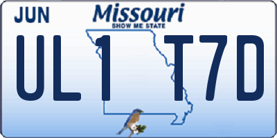 MO license plate UL1T7D