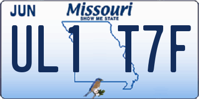 MO license plate UL1T7F