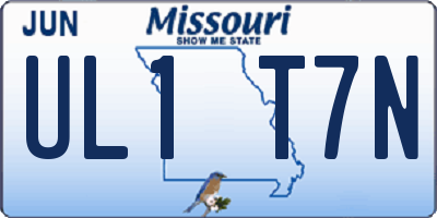 MO license plate UL1T7N