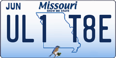 MO license plate UL1T8E