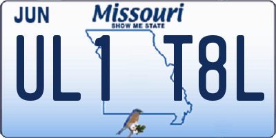 MO license plate UL1T8L
