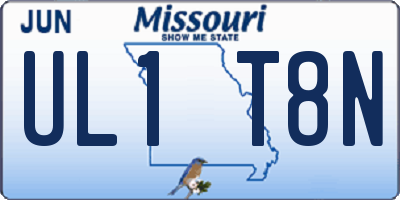 MO license plate UL1T8N