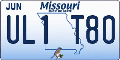 MO license plate UL1T8O