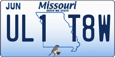 MO license plate UL1T8W