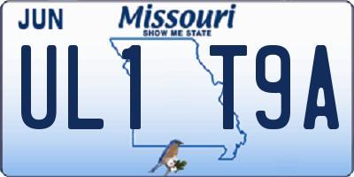MO license plate UL1T9A