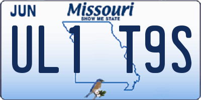 MO license plate UL1T9S
