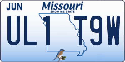 MO license plate UL1T9W