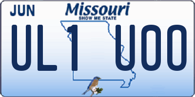 MO license plate UL1U0O