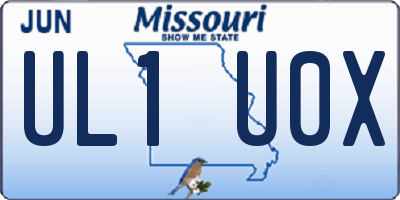 MO license plate UL1U0X