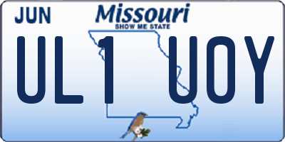 MO license plate UL1U0Y