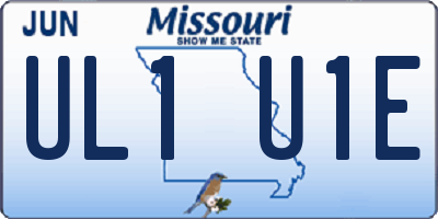 MO license plate UL1U1E