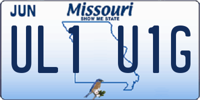 MO license plate UL1U1G