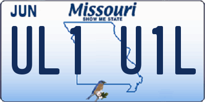 MO license plate UL1U1L