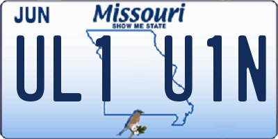 MO license plate UL1U1N