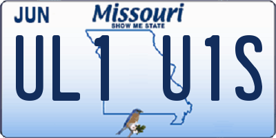 MO license plate UL1U1S