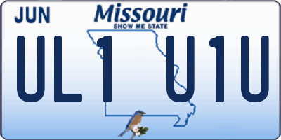 MO license plate UL1U1U