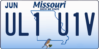 MO license plate UL1U1V