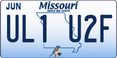 MO license plate UL1U2F