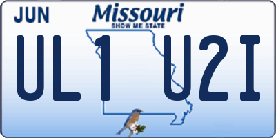 MO license plate UL1U2I