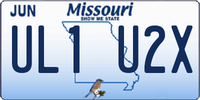 MO license plate UL1U2X