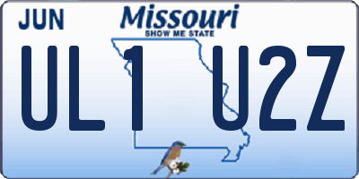 MO license plate UL1U2Z
